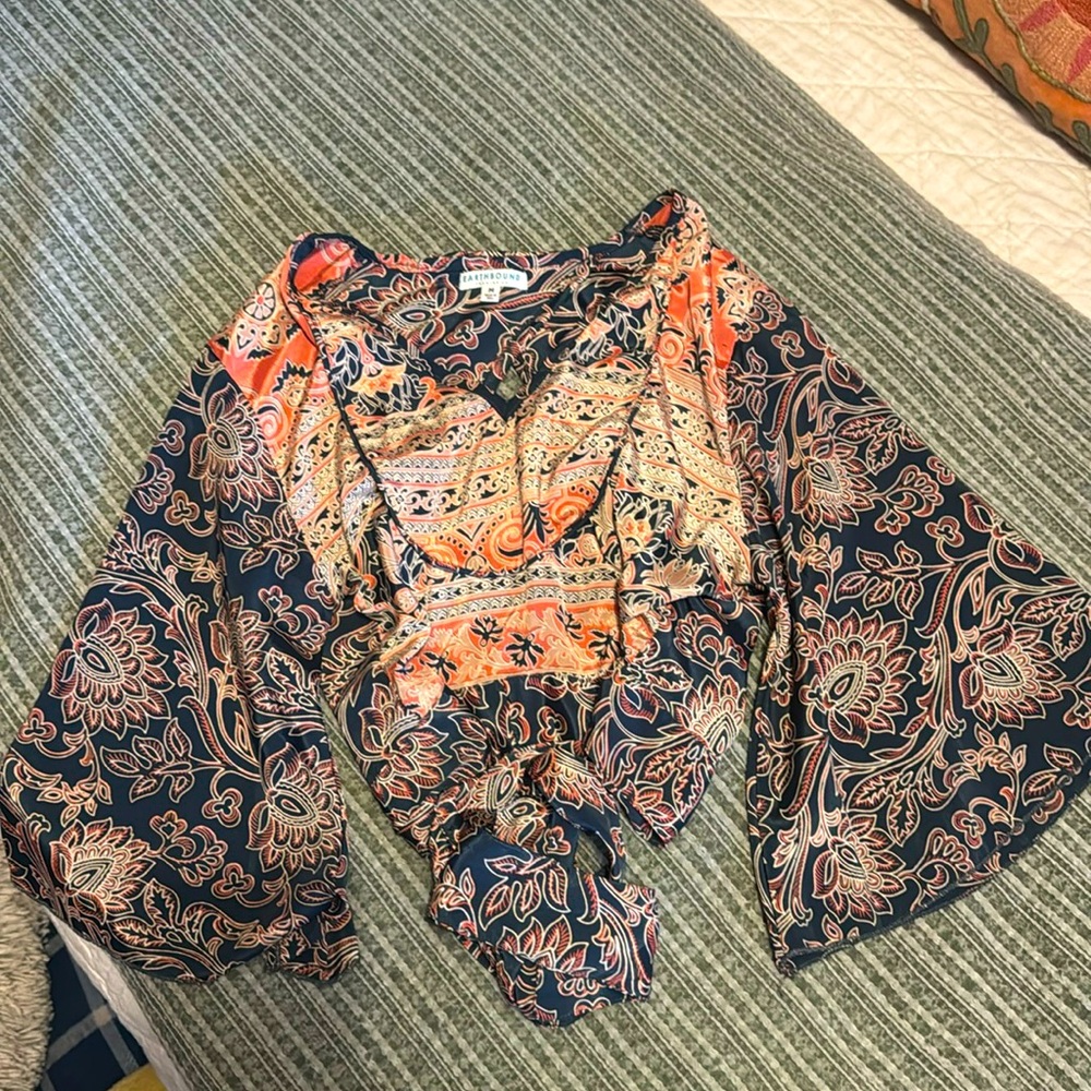 Cropped Blouse- Open Back- Earthbound